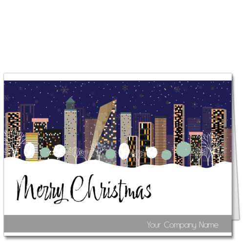 Corporate Christmas Card Holiday Skyline 4204