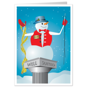 A Custom Business Holiday Card Design Created for Well Suited Custom Clothier