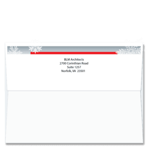 Greeting Card Envelopes with elegant red and grey FlapArt Decoration included with Return Address Printing