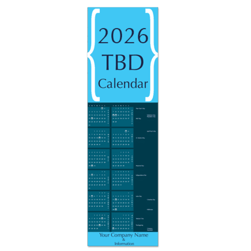 Text reads 2026 TBD Calendar in this placeholder image for discount business holiday calendar orders and links to purchase product with the design to be determined later.