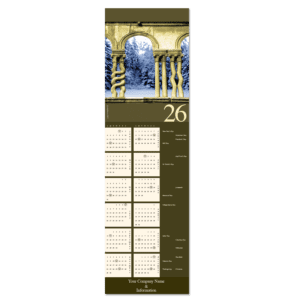 Business calendar cards for architects featuring historic column styles, playfully mis-matched.
