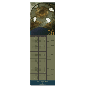 This architectural Christmas calendar card with a vaulted dome image will find a home with your clients all year long.